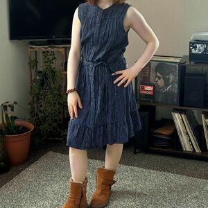 Universal Thread Blue Sleeveless Midi Sundress